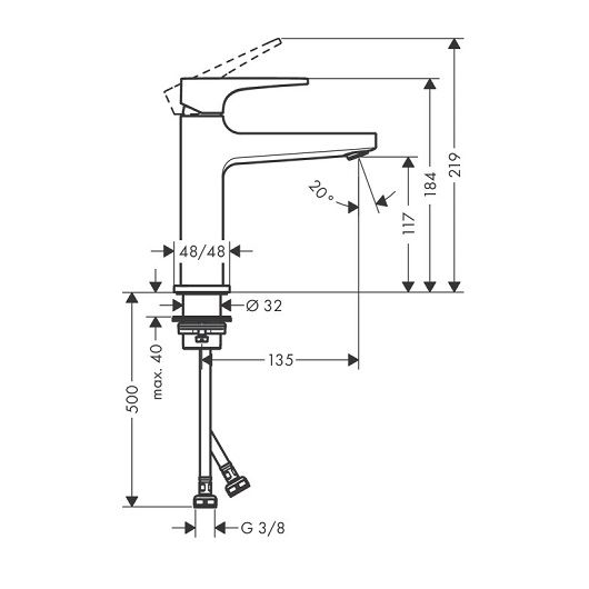 Смеситель Hansgrohe Metropol 110 74507000 для раковины