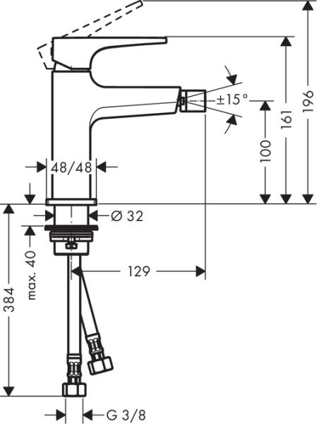 Смеситель Hansgrohe Metropol 74520000 для биде с д/к