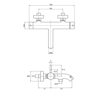 Смеситель для ванны AQUAme Siena AQM6212BN никель брашированный
