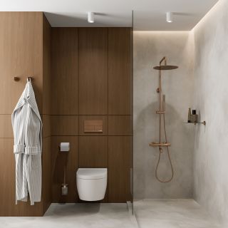 Душевая стойка WasserKRAFT Paar Thermo A18301 с термостатом розовое золото