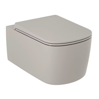 Подвесной унитаз Kludi Resa S 27WCW01O2 безободковый серо-бежевый матовый