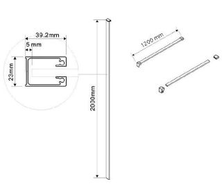 Профиль Vincea Walk-In VHW-1WSGM хром