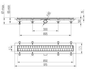 Душевой лоток Paini Medium CH850MC 85см чёрный матовый