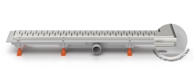 Душевой лоток Paini Medium CH850MN с рамкой 85см хром глянец
