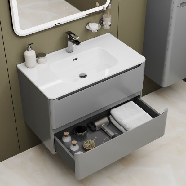 Подвесная тумба с раковиной IDDIS Edifice EDI80L0i95K 80см светло-серый Подвесная тумба с раковиной IDDIS Edifice EDI80L0i95K 80см светло-серый