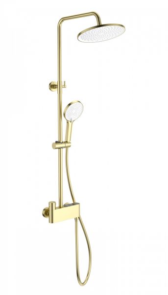 Душевая стойка Wonzon & Woghand Muse Corno WW-B3110-BG с термостатом брашированное золото