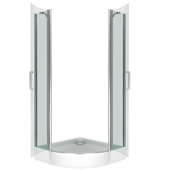 Душевой уголок Good Door Pandora R-100-T-CH стекло прозрачное с рисунком Тростник