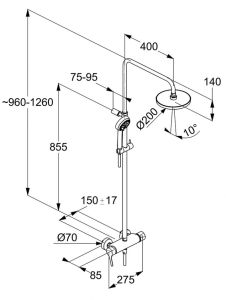 Душевая стойка Kludi Logo Dual shower system хром 6808505-00