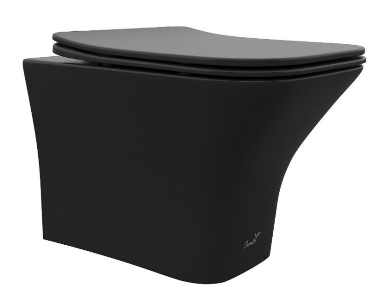 Подвесной унитаз Cerutti SPA Vettore Aria MB CT7506 безободковый чёрный матовый
