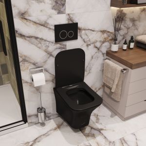 Подвесной унитаз Cerutti SPA Vettore Aria MB CT7506 безободковый чёрный матовый