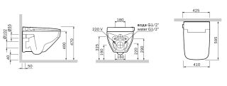 Унитаз подвесной Am.pm INSPIRE 2.0 CCC50A1700SC FlashClean с крышкой-биде Унитаз подвесной Am.pm INSPIRE 2.0 CCC50A1700SC FlashClean с крышкой-биде
