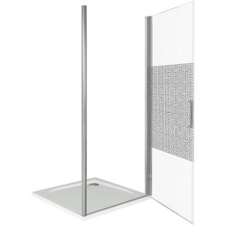 Душевая дверь в нишу Good Door Fantasy DR-100-F-CH стекло прозрачное с зеркальным рисунком Фэнтази Душевая дверь в нишу Good Door Fantasy DR-100-F-CH стекло прозрачное с зеркальным рисунком Фэнтази