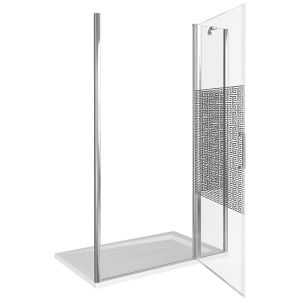 Душевая дверь Good Door Fantasy WTW-110-F-CH стекло прозрачное с зеркальным рисунком Фэнтази
