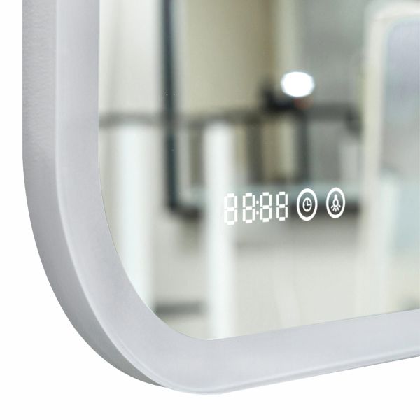 Зеркало Reflexion Point RF4513PT с LED подсветкой сенсором увеличительным зеркалом и часами 80х70