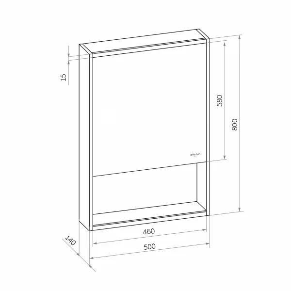 Зеркало-шкаф Reflexion Box White 50 RF2420WH с подсветкой 50х80