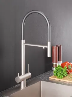 Смеситель для кухни Alfi AL05-00933 с каналом для питьевой воды с гибким изливом никель