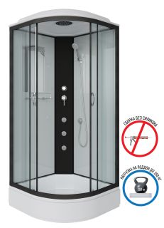 Душевая кабина Niagara NG-6701-14G с гидромассажем 90x90см чёрный/прозрачное