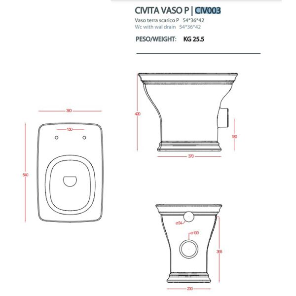 Унитаз Artceram Civitas CIV003 34 00 серый