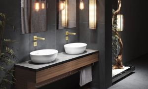 Смеситель встраиваемый для раковины Timo Selene 2073/17SM сенсорный золото матовое