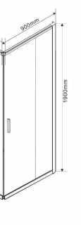 Душевая дверь Vincea VHC-1G900CGB 90 см профиль черный стекло тонированное
