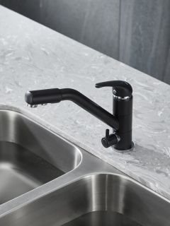 Смеситель для кухни Paulmark Hessen He213017-418 чёрный металлик Смеситель для кухни Paulmark Hessen He213017-418 чёрный металлик