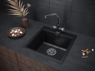Мойка кухонная Paulmark Kante PM105152-BLM чёрный металлик