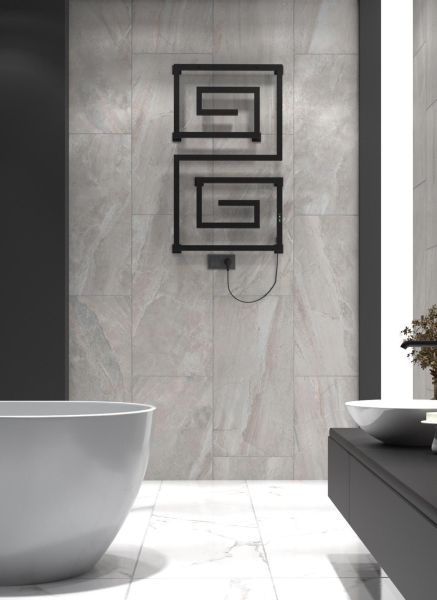 Полотенцесушитель электрический Indigo Lira DGL100-60BRRt 100x60 чёрный муар