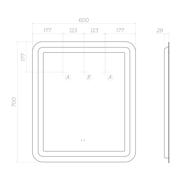 Зеркало с подсветкой Vigo Jess Classic 239 60 см