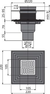 Сливной трап AlcaPlast APV2324 Сливной трап AlcaPlast APV2324