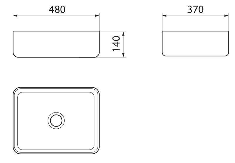 Умывальник RUNO мебельный Lavello 48х37 (00-00001449)