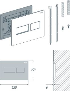 Клавиша смыва RIVO Touch Lux 301006 чёрный
