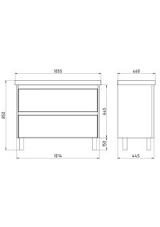 Тумба под раковину Dreja Luxury Plus 99.2034 105 см серый базальт матовый