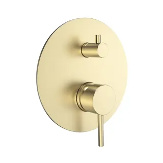 Встраиваемый смеситель на 2 источника AQUAme Siena AQM8803BG золото брашированное