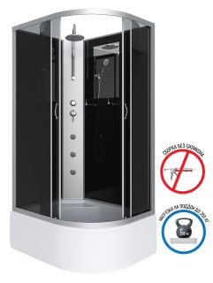 Душевая кабина Niagara NG-2510-14LBKTG с гидромассажем 120x80см серебро/тонированное