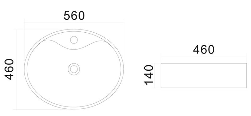 Накладная раковина Am.Pm Universal 56см белый C8FC1X056GWOV Накладная раковина Am.Pm Universal 56см белый C8FC1X056GWOV