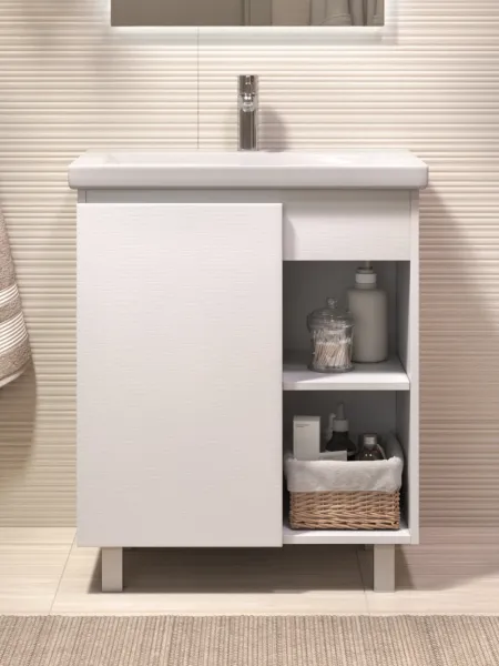 Тумба под раковину напольная Vigo Milos 317 70 см поставляется в разобранном виде белый