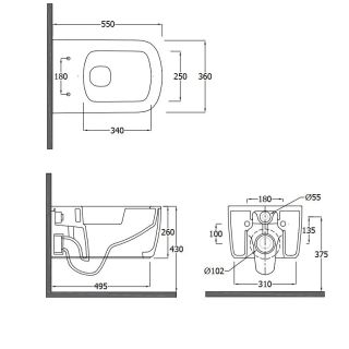 Подвесной унитаз Kludi Resa S 27WCW0143 безободковый белый