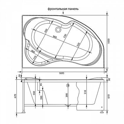 Панель фронтальная Aquanet Allento 170 R