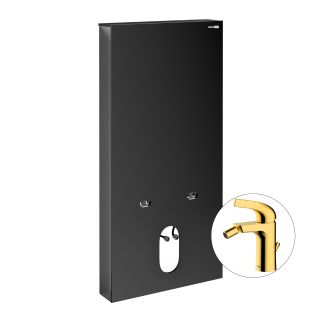 Комплект для биде со смесителем WasserKRAFT Naab 86BDT.050.BL.SQ7106 золото