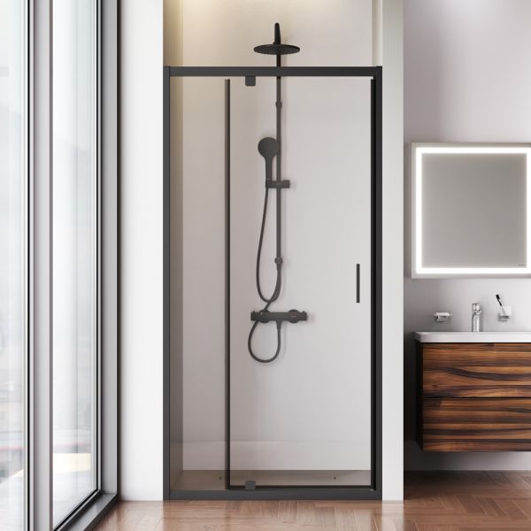 Душевая дверь в нишу Am.Pm Gem W90G-100-1P-BT 100 см чёрный матовый