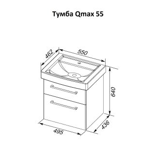 Тумба подвесная Dreja.Rus Q MAX 55 под умывальник Q-55, дуб кантри Тумба подвесная Dreja.Rus Q MAX 55 под умывальник Q-55, дуб кантри