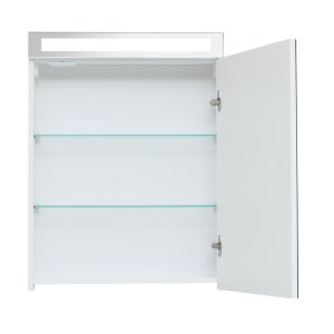 Зеркальный шкаф Dreja.Rus MAX 60с LED-освещением, белый глянец