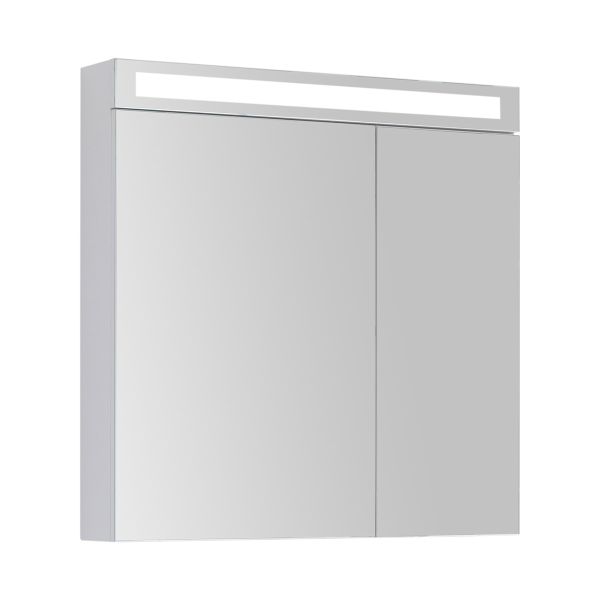 Зеркальный шкаф Dreja.Rus MAX 80 с LED-освещением, белый глянец