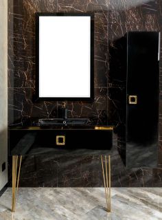 Консоль Armadi Art LUCIDO 80 см Глянцевый черный RAL9005 черный