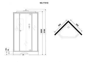 Душевая кабина Niagara Luxe NG-7701DM 90x90 см Мрамор