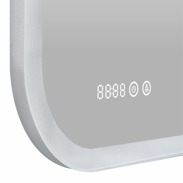 Зеркало Reflexion Point RF4513PT с LED подсветкой сенсором увеличительным зеркалом и часами 80х70