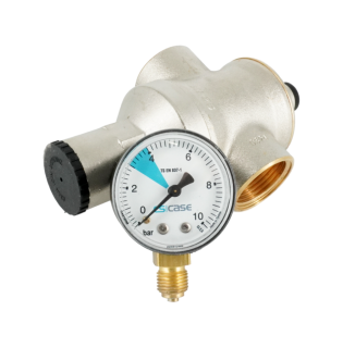 Редуктор давления, ELSEN, поршневой, 1, В, с манометром, давление на выходе, бар-1-6,5, PN, бар-25, EPR04.1010, T°C -130, латунь