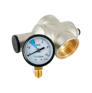 Редуктор давления, ELSEN, поршневой, 1 1/2, В, с манометром, давление на выходе, бар-1-6,5, PN, бар-25, EPR04.112112, T°C -130, латунь