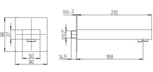 Излив для ванны Paini Dax-R 84PZ430R чёрный матовый