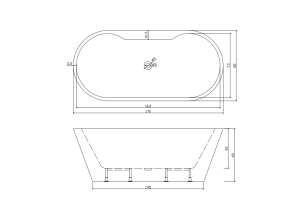 Акриловая ванна Cerutti SPA MARTIGANO CT7766 170x80см